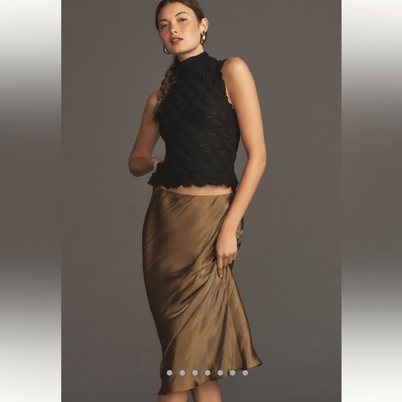 By-Anthropologie Liquid Shine Bias-Cut Skirt - Picture 2 of 3